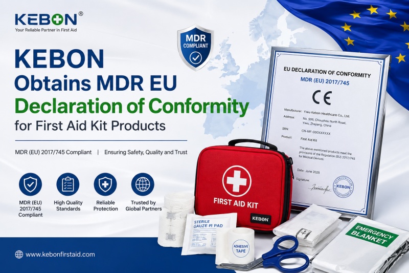 Les kits de premiers secours KEBON reçoivent la déclaration de conformité UE MDR