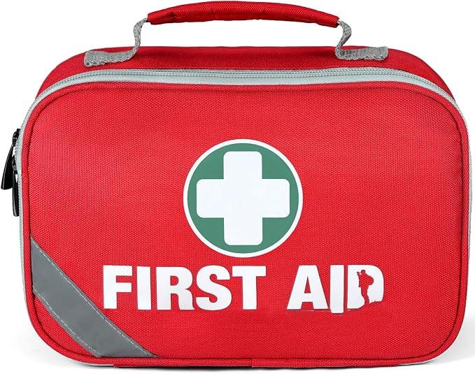Kit de premiers secours rouge, 258 pièces, pour voyage, maison, bureau, voiture, lieu de travail