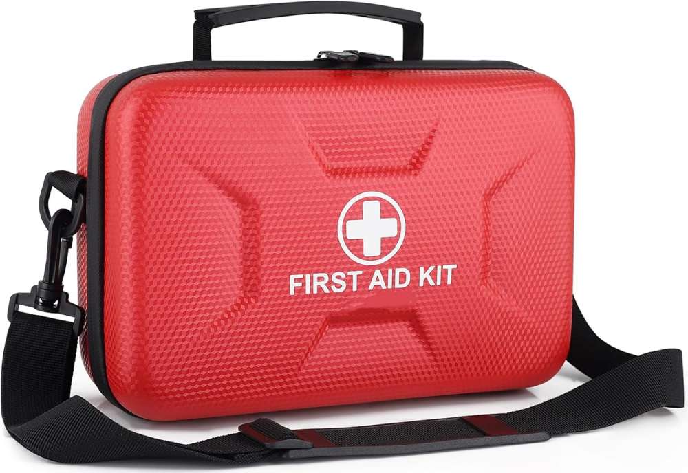 Trousse de premiers secours étanche à coque rigide de 410 pièces pour la maison et l'extérieur