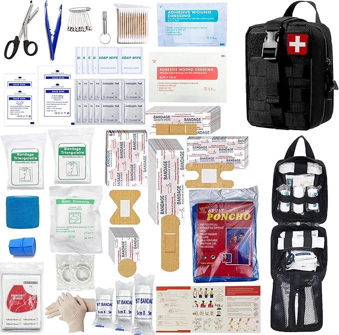 Trousse de premiers soins de survie tactique MOLLE pour utilisation d'urgence et en extérieur